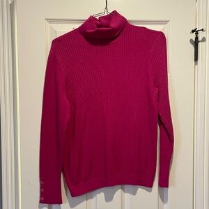 Talbots Bold Pink Turtleneck Sweater